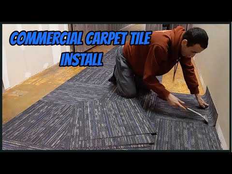 Commercial Carpet Tile Installation - (Time-lapse)