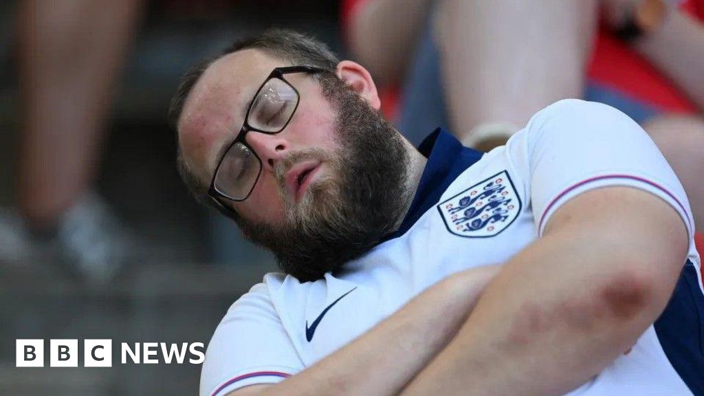 Crawley: England fan denies sleeping during Euro 2024 match  - BBC News