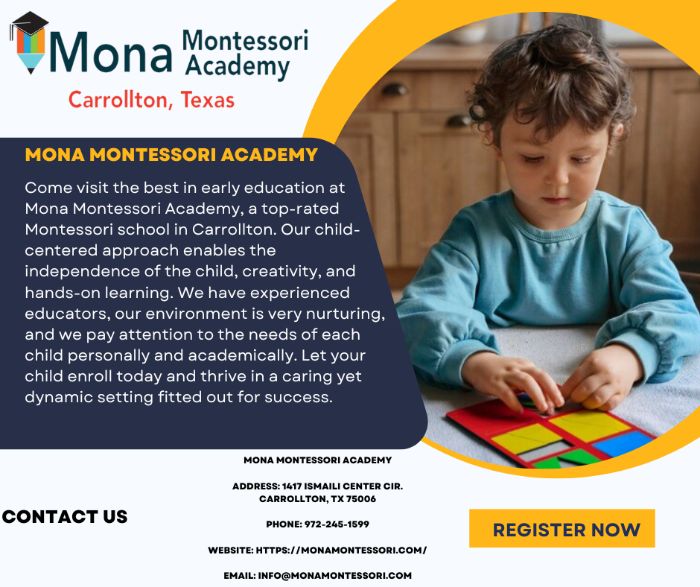 Mona Montessori Academy: A leading Montessori School in Carrollton - USA